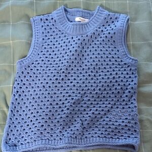 Blue Sleeveless Knit Top